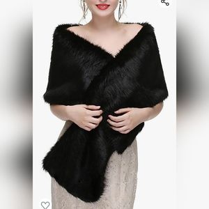 Black Faux Fur Wrap